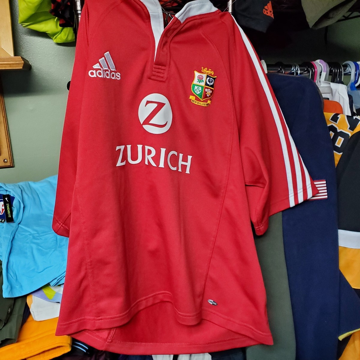 Vintage New Zealand 2005 World Cup Adidas Jersey Mens Large Red