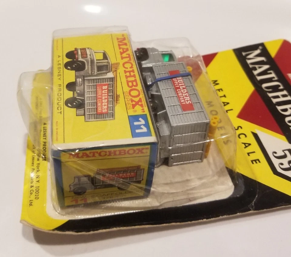 Vintage 1968 Matchbox Lesney Fred Bronner Scaffolding Truck #11 Blister Pack - Image 3 of 4