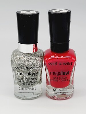 Wet N Wild 1 Step Wonder Gel Nail Polish #214C I Red A Good Book & #D289 Silvera