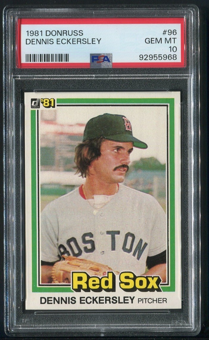 1981 Donruss Baseball Card #96 Dennis Eckersley - HOF - Bosox - PSA 10 GEM MINT