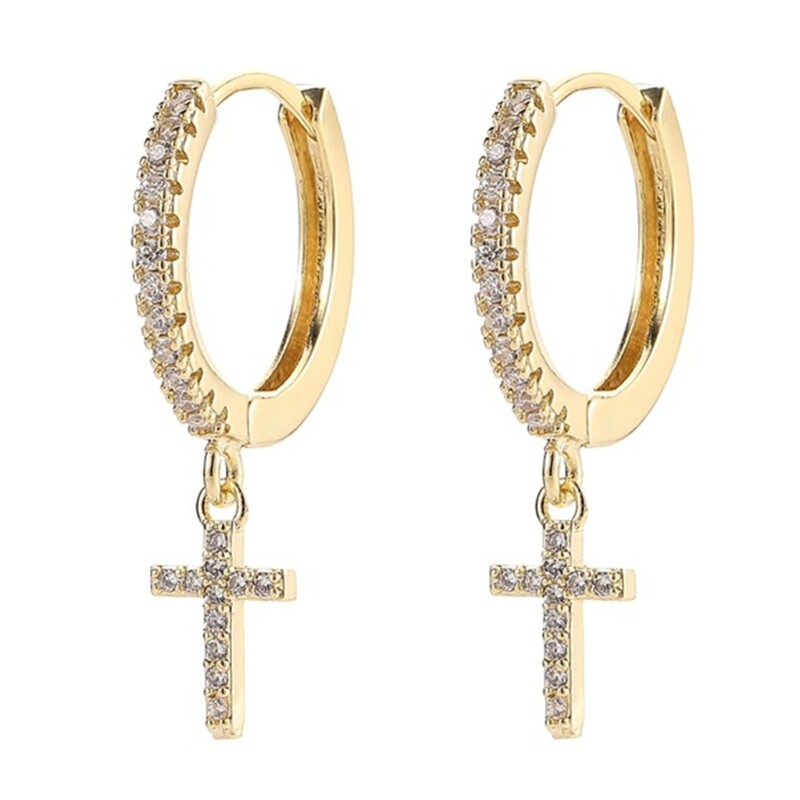Stylish Zircon Crystal Hoop Earrings for Trendy Everyday Jewelry-image