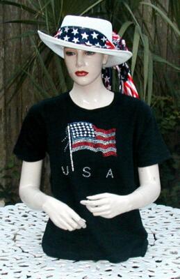USA FLAG  Rhinestone Bling Shirts  - NEW/ MTO/  PLUS SIZE