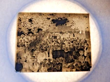 ANTIQUE PHOTOGRAH GLASS NEGATIVE PEOPLE GTOUP REUNION(?)  5" x 4"