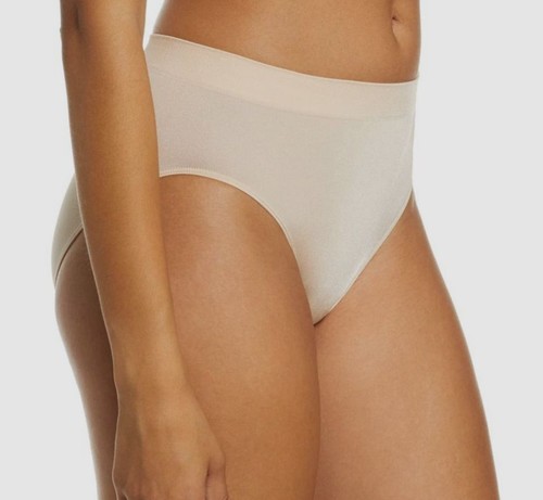 15 $ Wacoal Damen beige Stretch B glatt hoch geschnitten Slips Unterwäsche Größe S - Bild 3 von 5