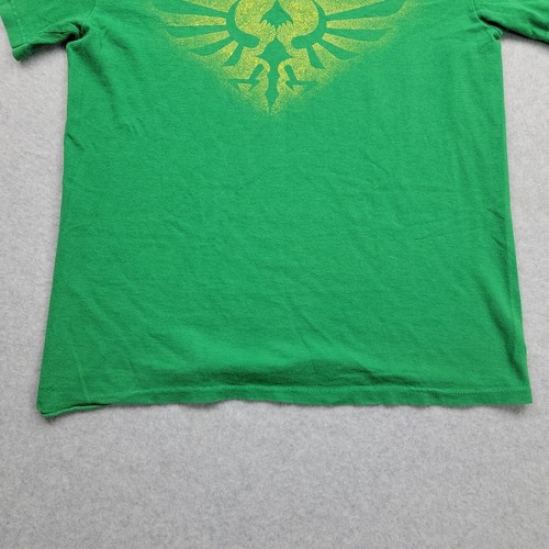 Camiseta Legend of Zelda Para Hombre Mediana Verde Dorado Tri Force Crest Nintendo - Imagen 7 de 7