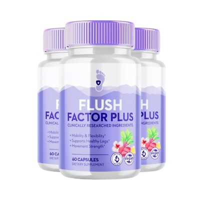 3-Pack Flush Factor Plus to Support Mobility & Weight Management - 180 Capsules