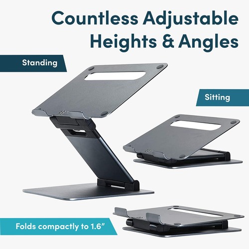 Ergonomic Laptop Stand for Desk, Adjustable Height Up to 20", Portable Comput... - Afbeelding 3 van 5