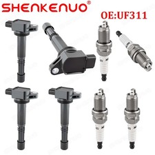 Brand NEW 4X Ignition Coil & 4X Iridium Spark Plug For Honda Accord Civic CR-V