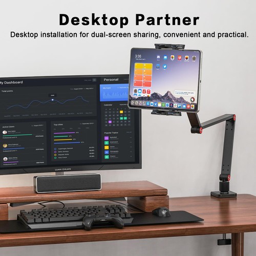 Support de Bureau pour iPad - Réglable Bras Long et Pivotant à 360° Support T... - Photo 2/7
