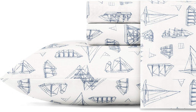 - Twin Sheets, Cotton Percale Bedding Set, Fully Elasticized, Ideal Dorm Essenti