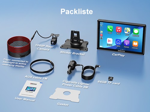 9 Zoll Auto LKW BT NAV Navigation Tragbares Apple CarPlay Android FM mit Camera - Bild 8 von 9