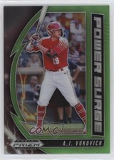 2020 Panini Prizm Draft Picks Power Surge Lime Green 48/75 AJ Vukovich 0c9g