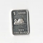 SWIMMING SWAN INGOT BULLION ART BAR 1 GRAM .999 FINE SILVER 99% SILVER USA