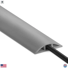 8ft Grey Low Profile Floor Cable Cover Cord Protector 0.47x0.24in Mgmt