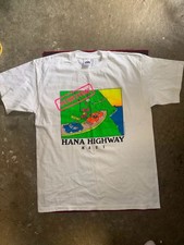 Vintage 1990 Hana Highway Maui Survivor Graphic T-Shirt White Large