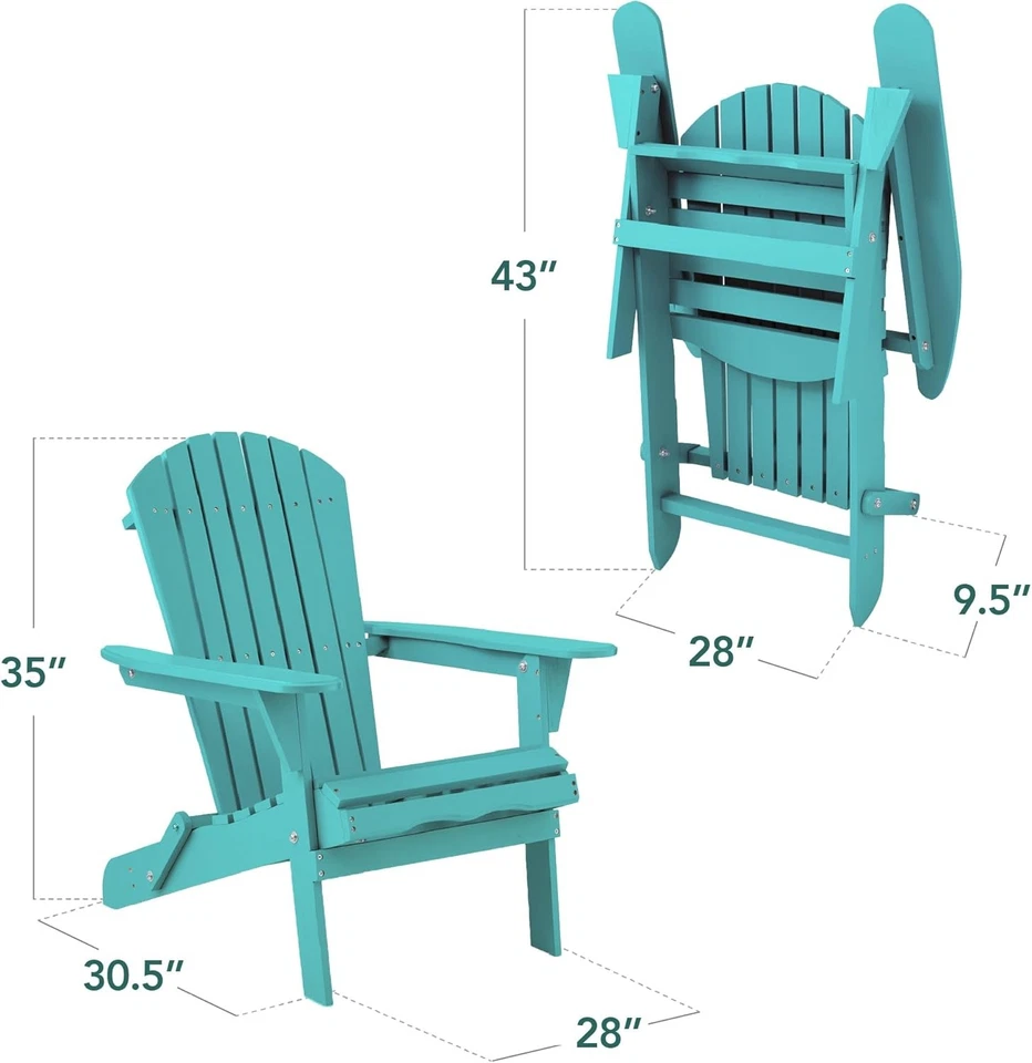 Productos Best Choice: Silla Plegable Adirondack, Capacidad 350 lb - Turquesa Oscura Foto 2 de 4