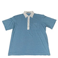 Criquet Pocket Polo Shirt Men  s SZ L Blue Short Sleeve Golf Pima Cotton Casual