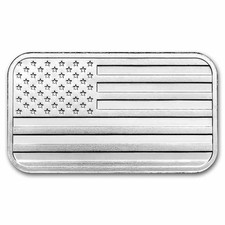 1 oz Silver Bar - American Flag Design (Eagle Back) - .999 Fine Silver Bar 68.95 per troy oz