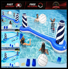 Large Inflatable Volleyball Net Set for Pool Games - Fun Water Float Accessory