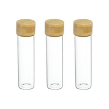 3Pcs Mini Glass Bottles with Lids, 20ml Small Clear Glass Jars