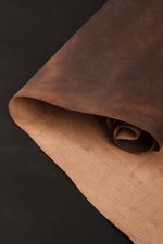 Dark Brown Crazy Horse Leather Hide Full Grain Veg Tan Cowhide 2m  4oz 