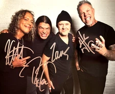 METALLICA Signed x4 FULL BAND  8x10" Authentic Autographs with COA