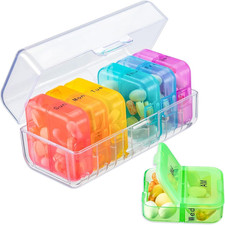 Pill Organizer 2 Times a Day, Weekly 7 Day Pill Box, Daily Am Pm Pill Organizer