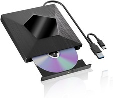 External Blu Ray Drive, External Bluray Burner with USB 3.0 & Type-C,