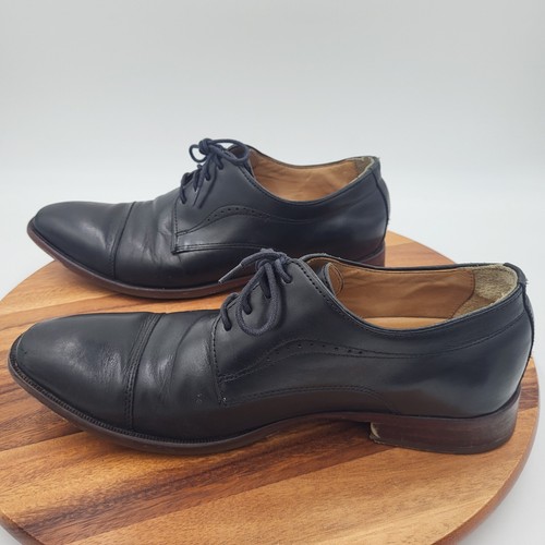 Sz 9 M JOHNSTON & MURPHY MEN'S CAP TOE SHEEPSKIN SHOES 20-9777 BLK DERBY OXFORD - Picture 22 of 24