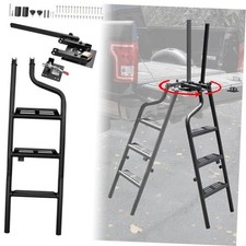 42" Foldable Pickup Truck Tailgate Ladder with Grab Handle 360 Rotatable,