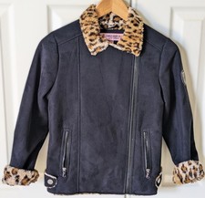 Urban Republic Girls Long Sleeve Faux Shearling Jacket Black Size M