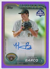 2024 Topps Pro Debut #PD-183 Hunter Barco Autographs Purple Foil #/299 Marauders