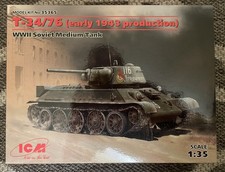 1/35 ICM T-34/76 WWII Soviet Medium Tank Early 1943 Production Model Kit 35365