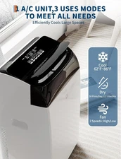 8500 BTU Portable Air Conditioner 3-IN-1 Portable AC Unit Cooling Up to 350Sq.Ft