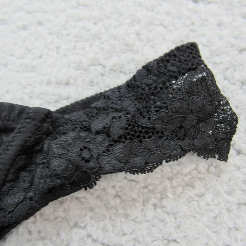 Le Mystere Rouge Francesca Black Lace Thong Panties Underwear Med - Image 3 of 4