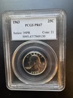1963 Washington Quarter 25C 90% Silver Proof PCGS PR67