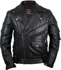 Mens Rocker Leather Jacket Chopper Biker Jacket Real Leather Motorcycle Jacket Retro
