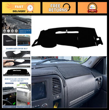 Black Dashboard Cover Mat For 2007-2013 Chevy Silverado Gmc Sierra - Custom Fit