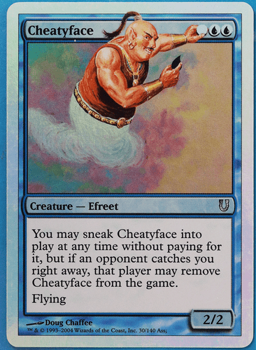 Cheatyface FOIL Unhinged NM Blue Uncommon MAGIC MTG CARD (ID# 502102) ABUGames - Picture 1 of 2