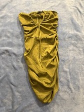 Pretty Little Thing Green Strapless Satin Dress Size 4