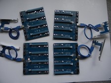 PCI-E riser, add 4 GPUs to PC for cryptocurrency mining lot of 4.
