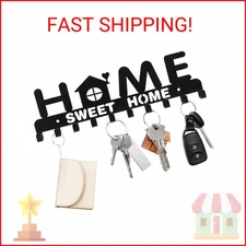 RELBRO Key Holder Wall Mount, Metal Key Hanger Adhesive Key Rack Organizer Wall 