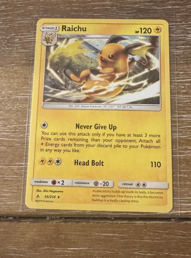 Raichu 55/214 Sm-Unbroken Bonds Regular Pokemon TCG Lightly Played