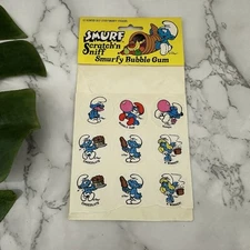 Smurfs Vintage Scratch N Sniff Scented Stickers Smurfy Bubble Gum Chocolate