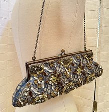 Vintage Beaded Clutch Shoulder Chain Bag Evening Purse 