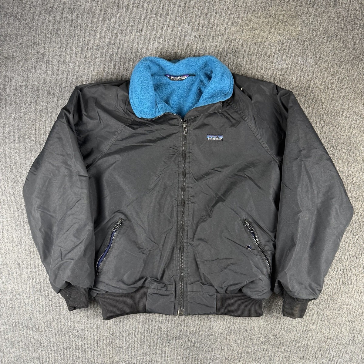 Vintage Patagonia Fleece Lined Bomber Jacket Women's 13/14 Black