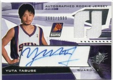 NBA Yuta Tabuse RC 2004 2005 UD SPX BASKETBALL JERSEY AUTO ROOKIE 1999 Limited t