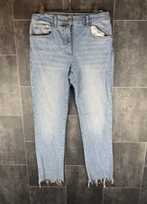 NA-KD Raw Hem Straight Leg Jeans Women’s Light Wash Size 36