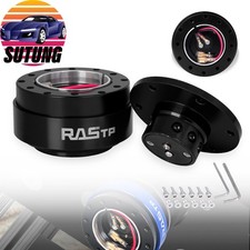 Black Car Steering Wheel Quick Release Hub Adapter Snap Off Boss Kit Universal