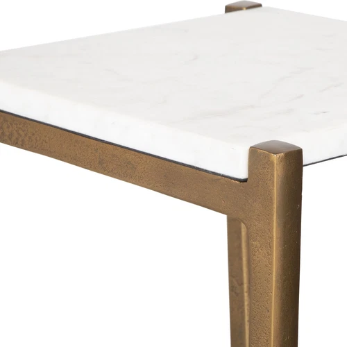 Uttermost Affinity White Marble Accent Table - Picture 4 of 5